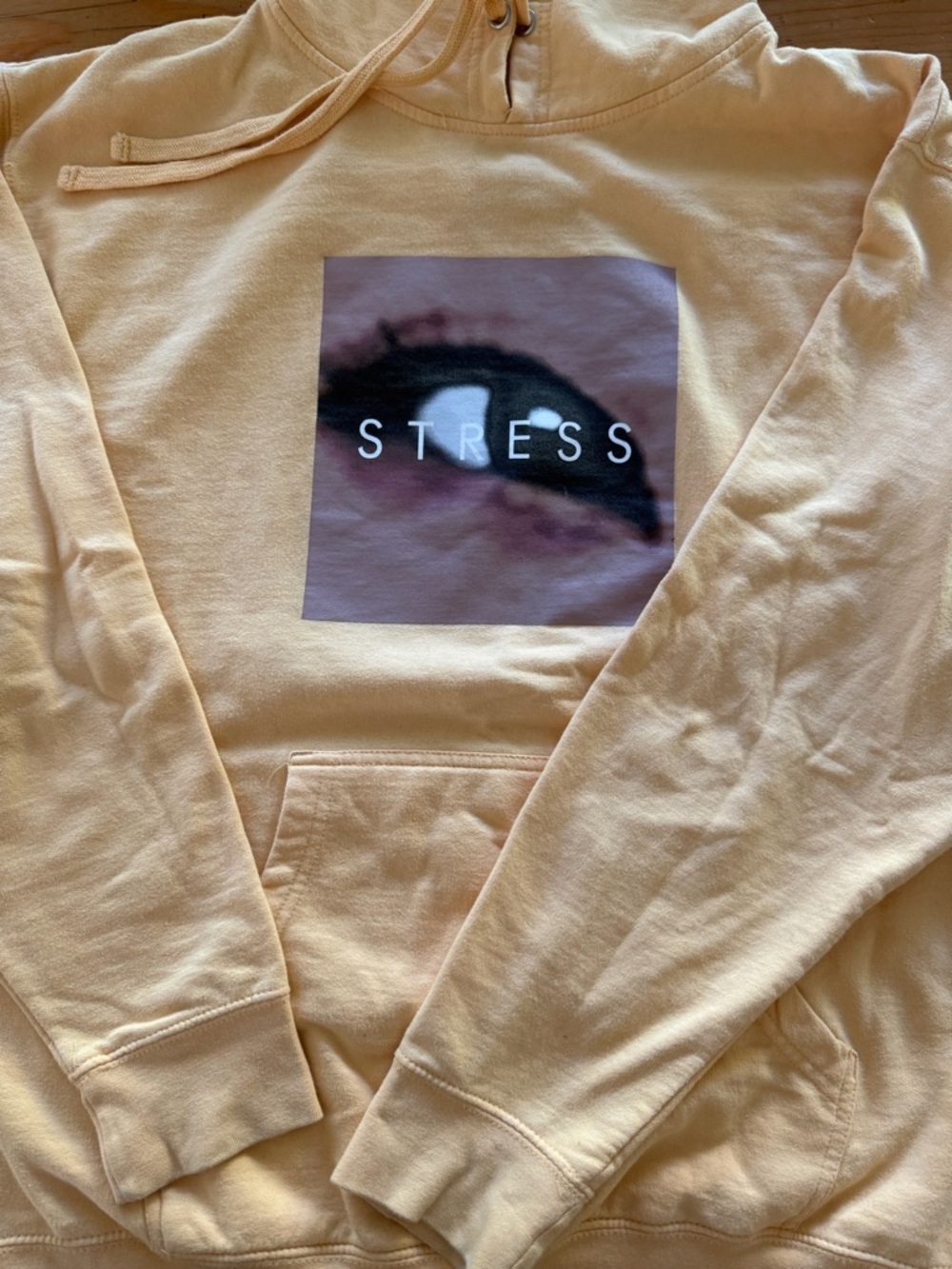Anti Social Social Club Pale Orange "STRESS" Eye Graphic Hoodie